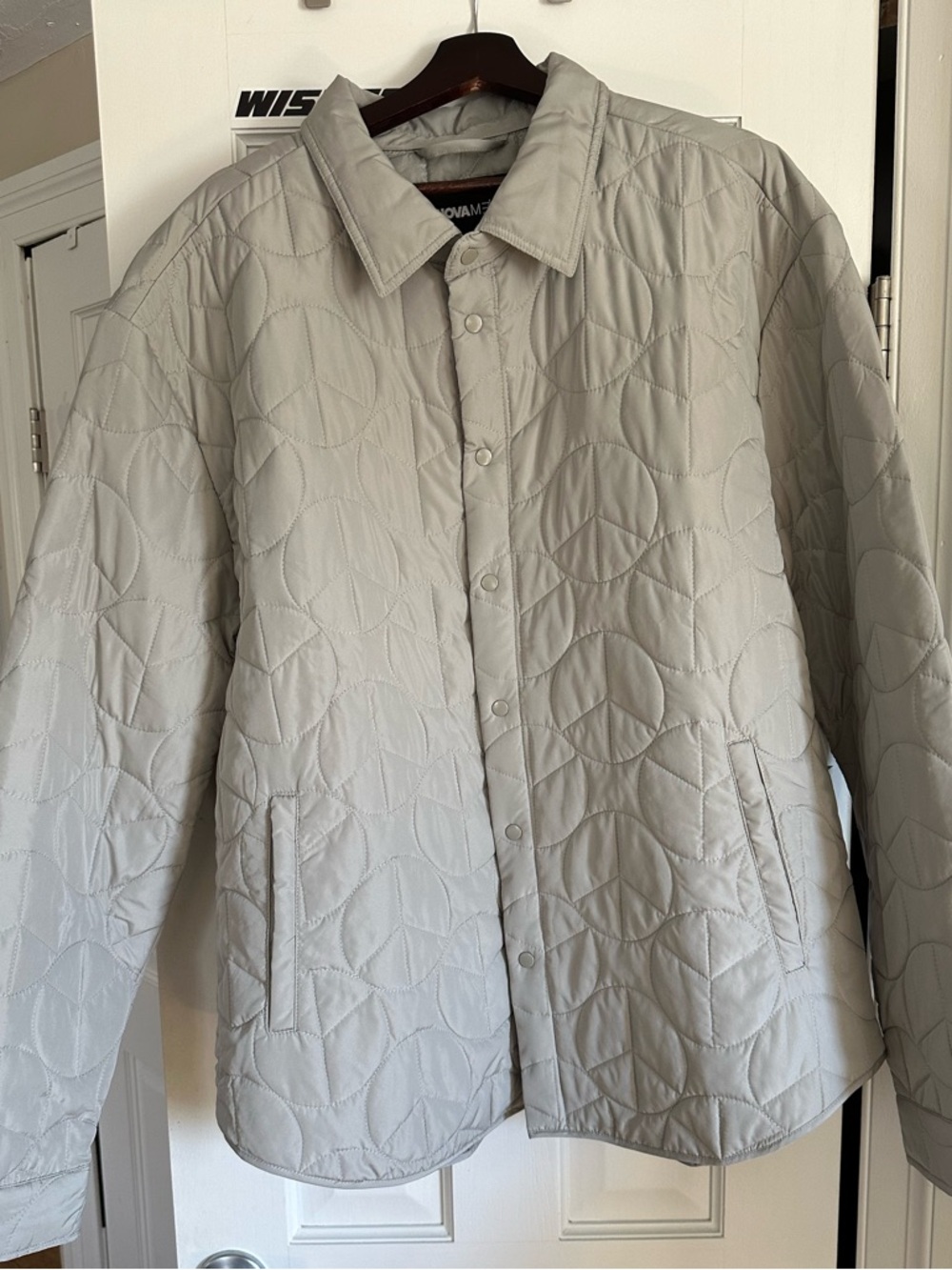 Fashion Nova Light Gray Quilted Bomber Jacket